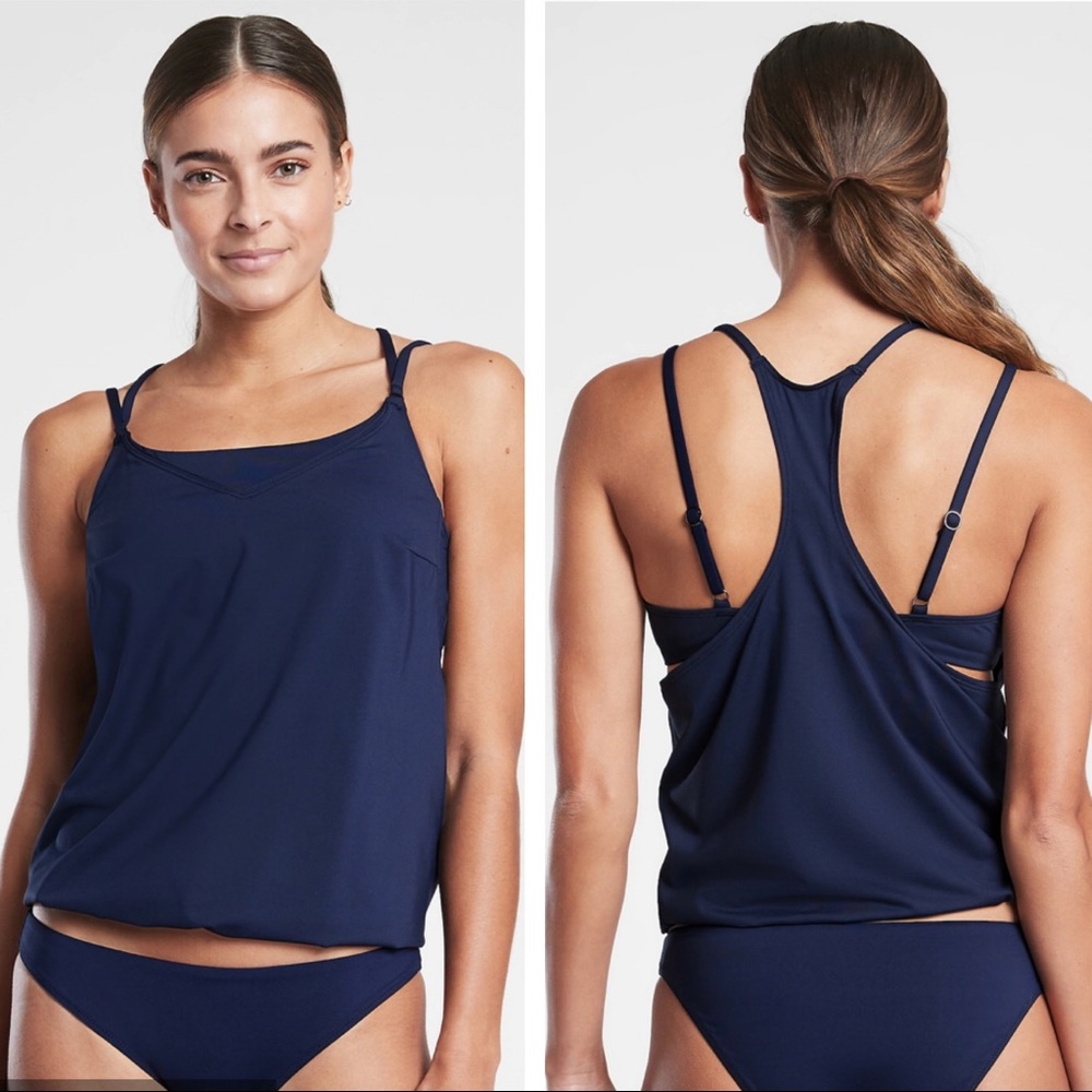ATHLETA D/DD Seascape Blousy Tankini Swim Top